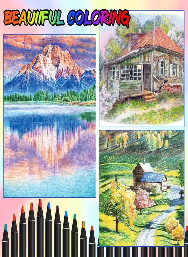 OHOME هدايا عيد الحب للأطفال من أوهوم - 12 قلم رصاص بألوان قوس قزح - ألعاب وأشغال يدوية لعيد الحب للأطفال، مجموعة أدوات الرسم الفنية هدية رائعة للفتيات المراهقات | حشوات سلة عيد الفصح - Image 4